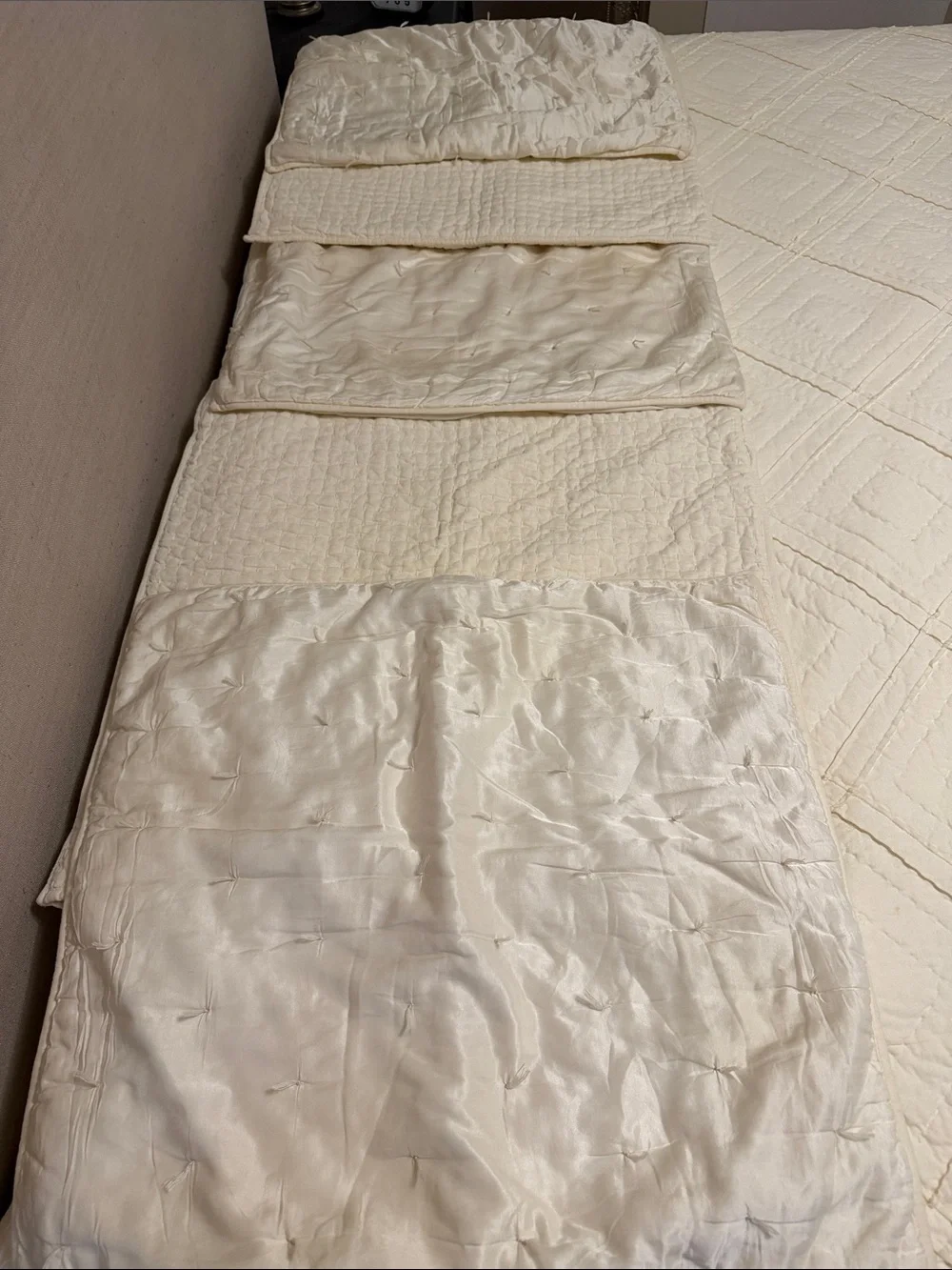 Pottery Barn King Size Ivory Quilt and Euro Sham Set